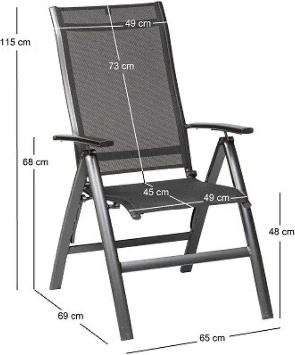 Kettler Legato Curve XL Tuinstoel Hoge Zithoogte - Antraciet - afbeelding 2 van 6