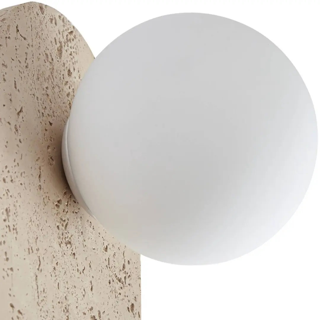 Lindby Lumille Wandlamp - 33cm - G9 - Beige/Wit - afbeelding 5 van 6