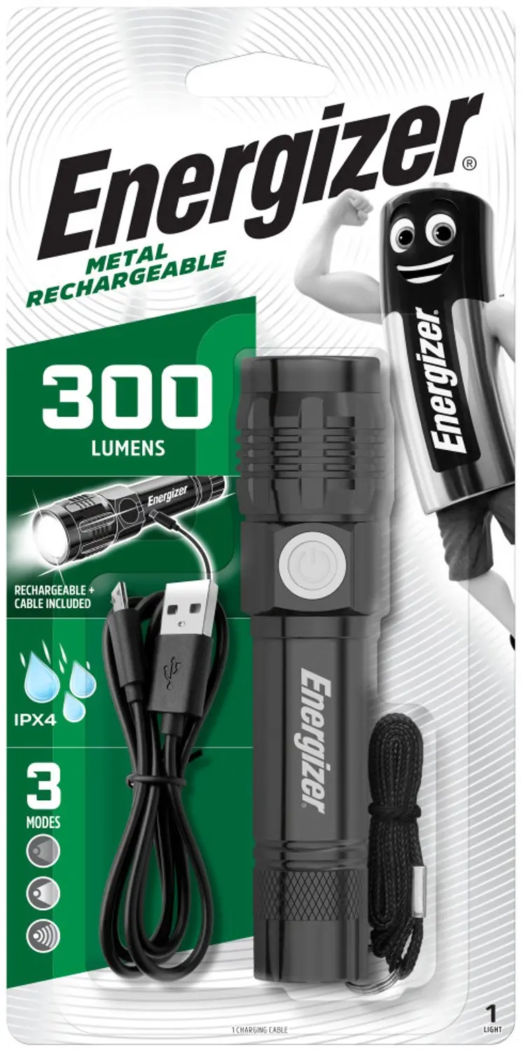 Energizer Metal Oplaadbare LED Zaklamp 300 lm
