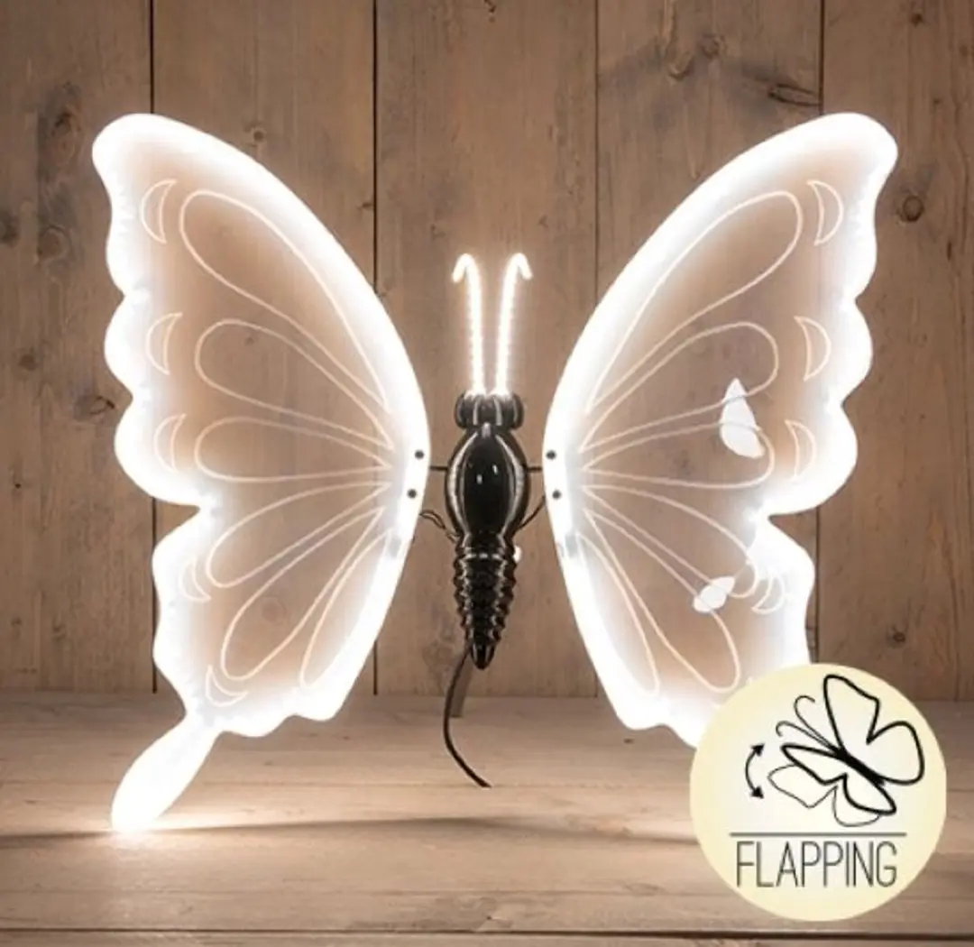 Vlinder led bew.vleugels 60cm ww