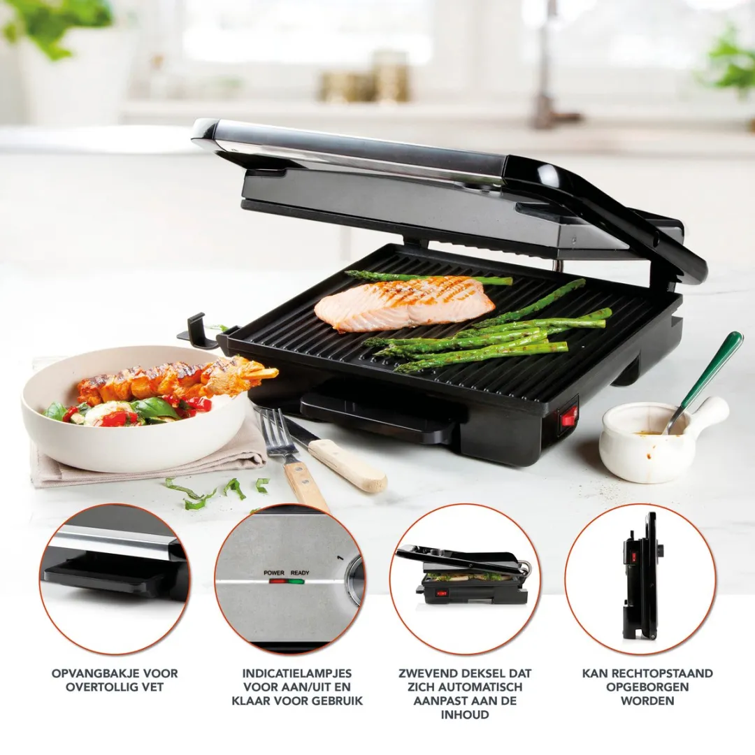 Domo DO9245G Panini Contact Grill - Zwart