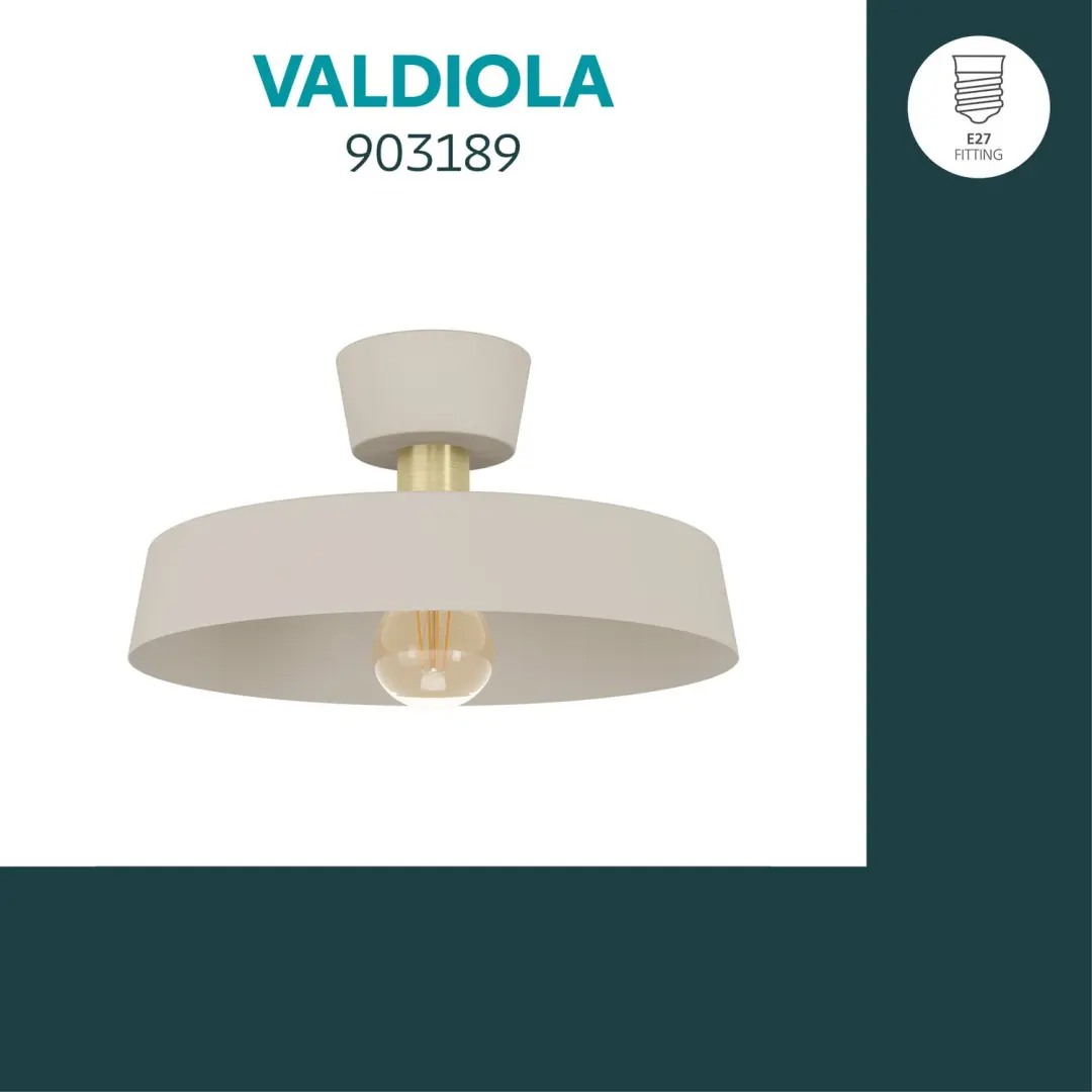 Eglo Valdiola Plafondlamp - E27 - Ø36cm - Zandkleur - afbeelding 3 van 6