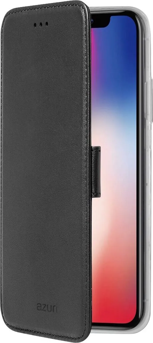 Azuri Walletcase iPhone X/Xs - 3 Pasjes - Zwart - afbeelding 6 van 6