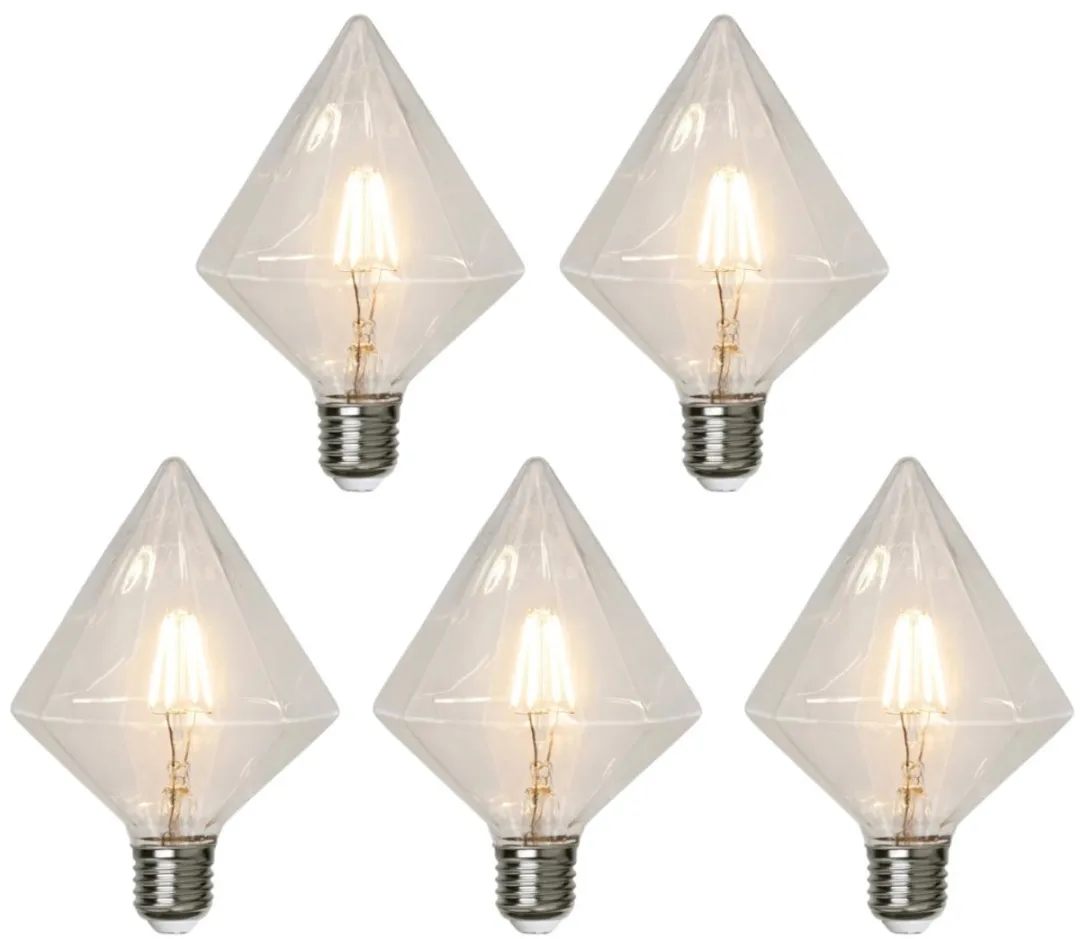 Star Trading Diamant Lamp E27 3.2W Extra Warm Wit - 5 Stuks