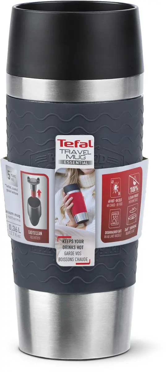 Tefal Esential Thermosfles 360ml - Zilver - afbeelding 2 van 6