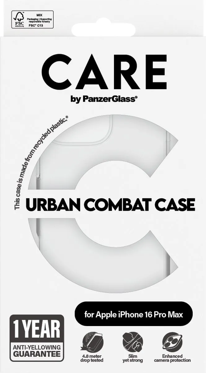 PanzerGlass CARE iPhone 16 Pro Max Hoes - Transparant