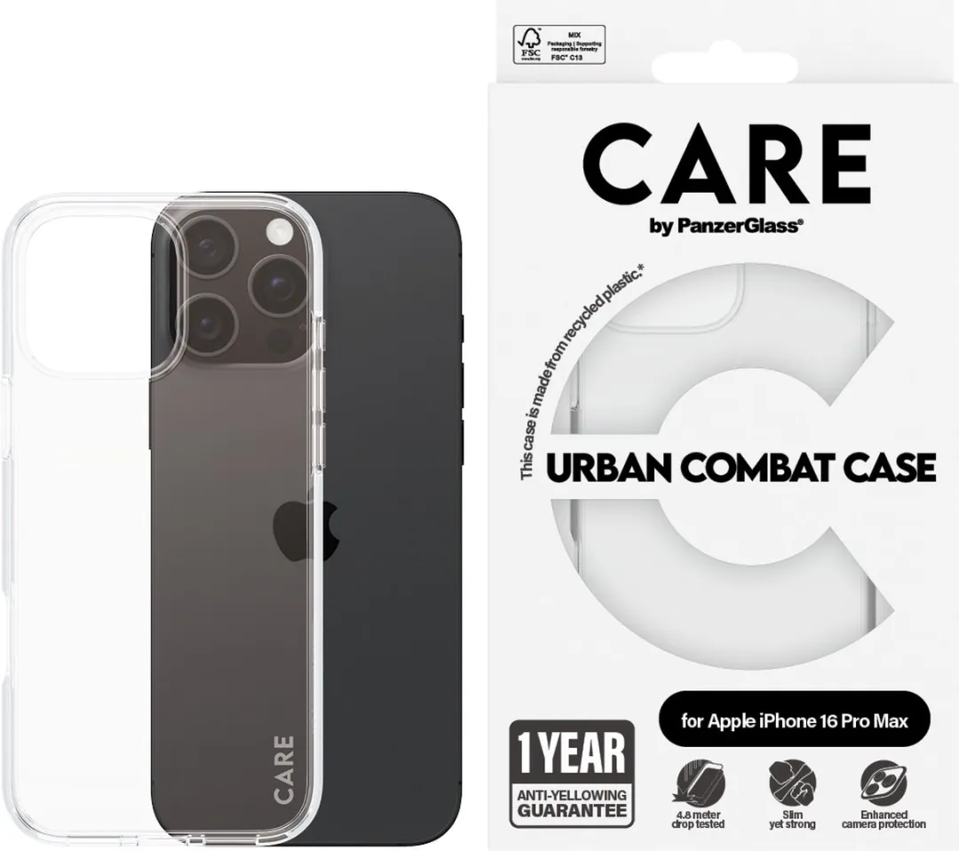 PanzerGlass CARE iPhone 16 Pro Max Hoes - Transparant