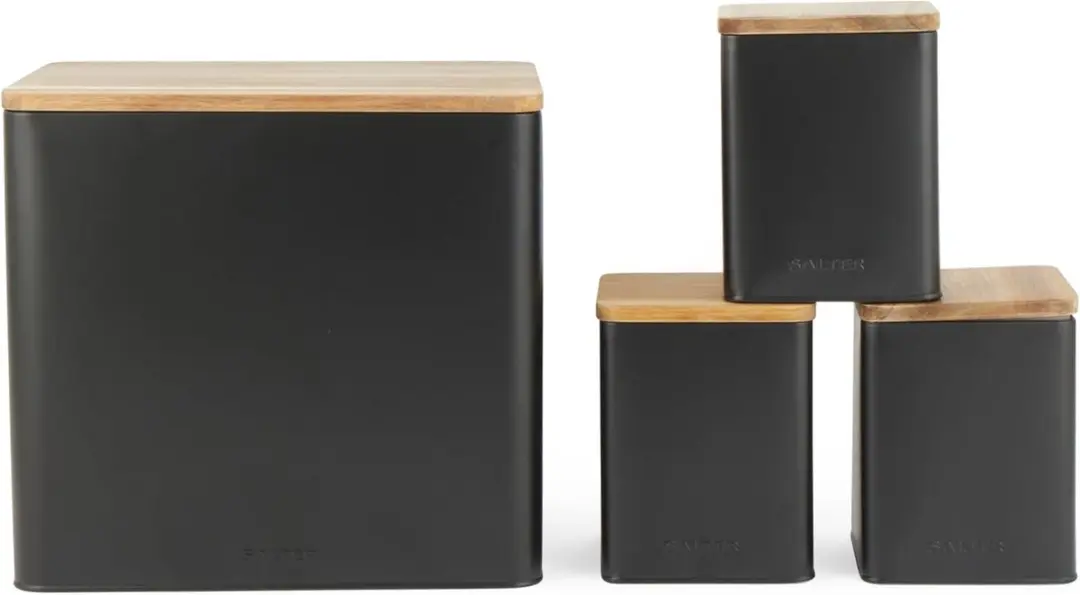 4-delig Countertop Set met Brooddoos en Opbergblikken