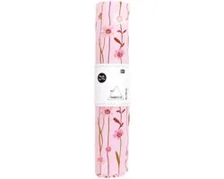 Rico Design Stof Katoen Wilde Bloemenprint 50x140cm - Roze