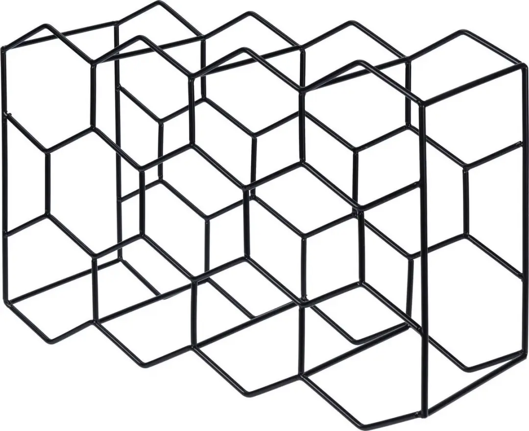 Wijnrek 44.5 x 15 x 29.5 cm Zwart Metaal