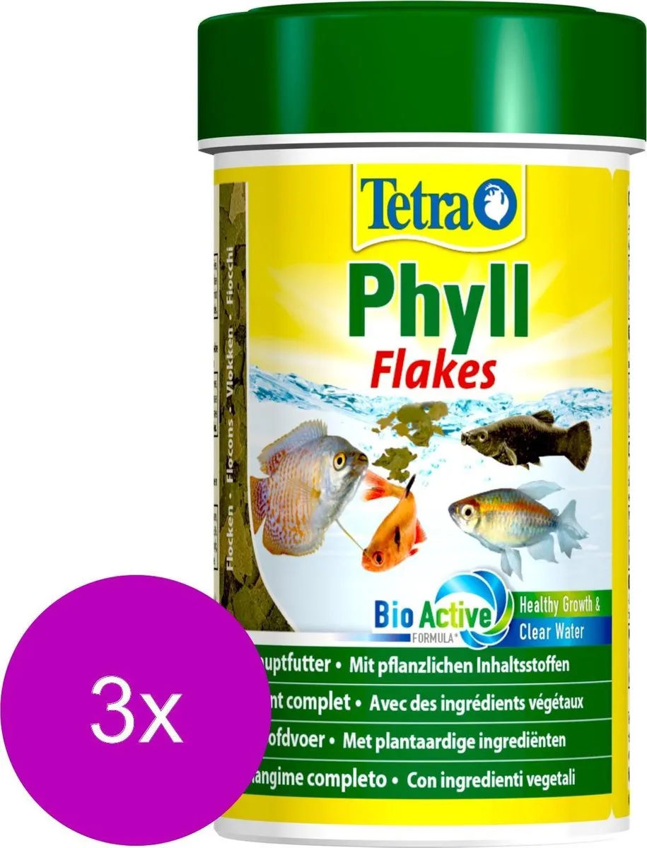 Tetra Phyll Visvoer Vlokken - 3x100ml
