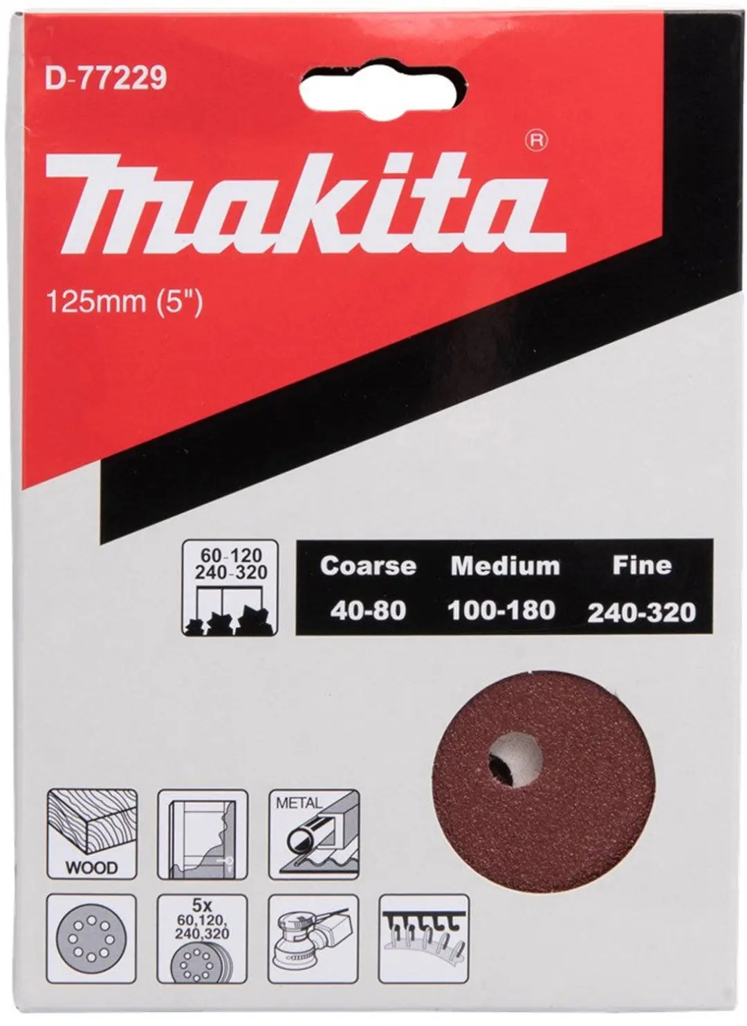 Makita D-77229 Schuurschijfset 125mm velcro