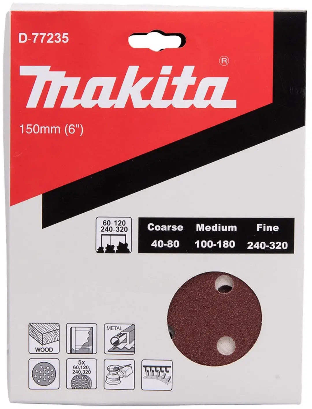 Makita D-77235 Schuurschijven 150mm Velcro