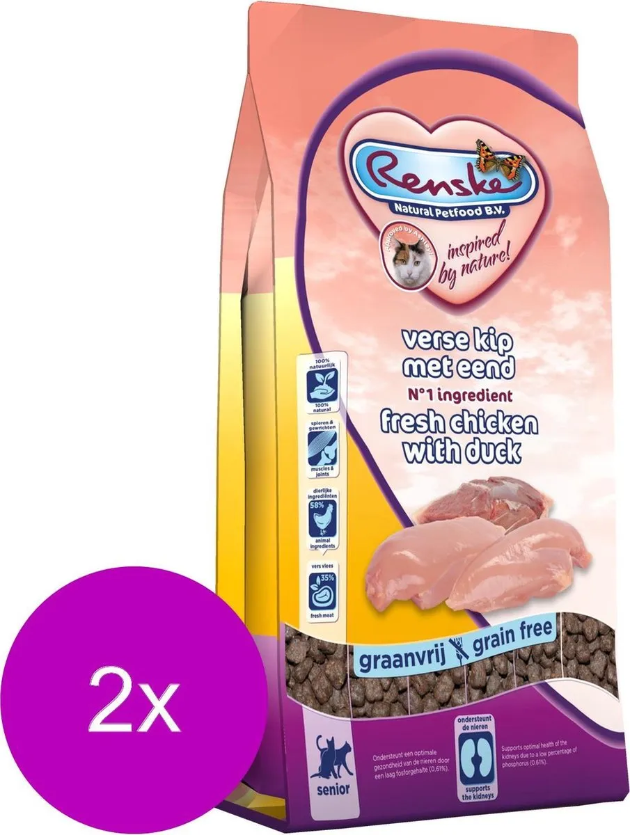 Renske Kat Senior Verse Kip & Eend 2x6kg