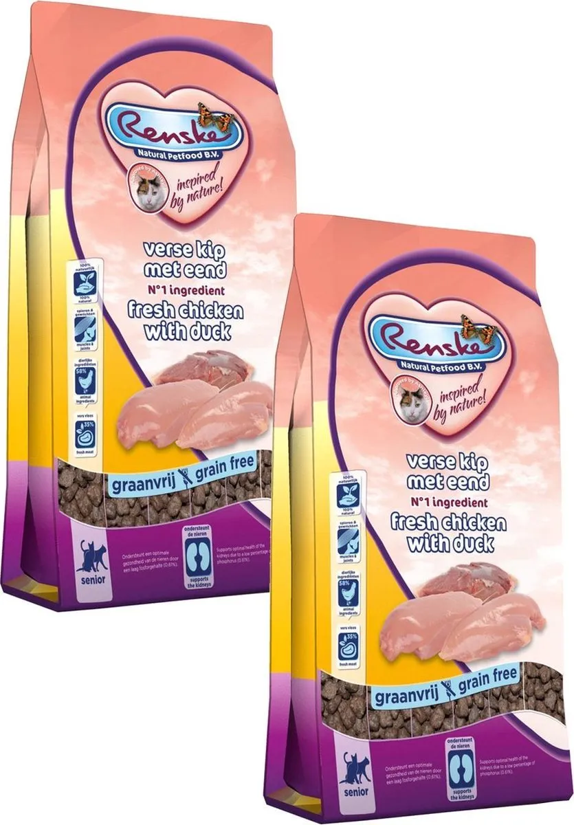 Renske Kat Senior Verse Kip & Eend 2x6kg
