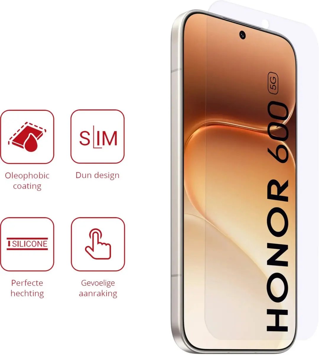 Rosso Screen Protector Geschikt voor Honor 600 | Ultra Clear Duo Pack | TPU Folie | Case Friendly Beschermfolie | 2 Stuks - afbeelding 2 van 4