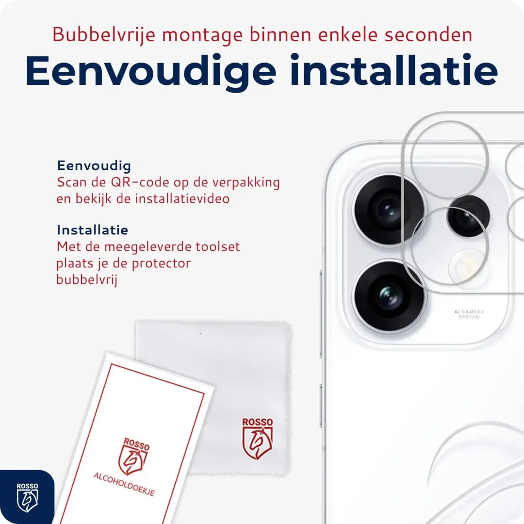 Rosso Oppo Reno 16 Camera Lens Protector - Transparant - afbeelding 4 van 6