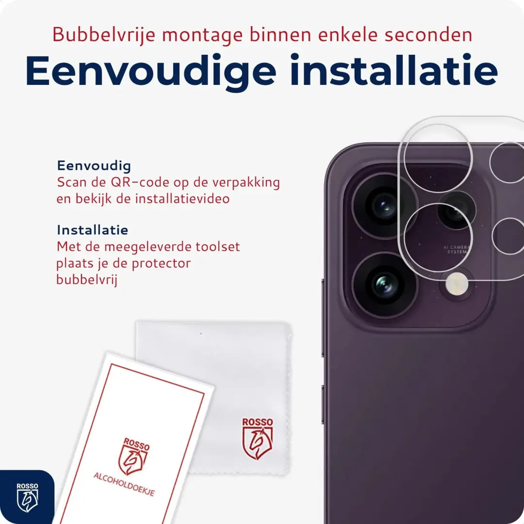 Rosso Oppo Reno 16F Camera Lens Protector - Transparant - afbeelding 4 van 6