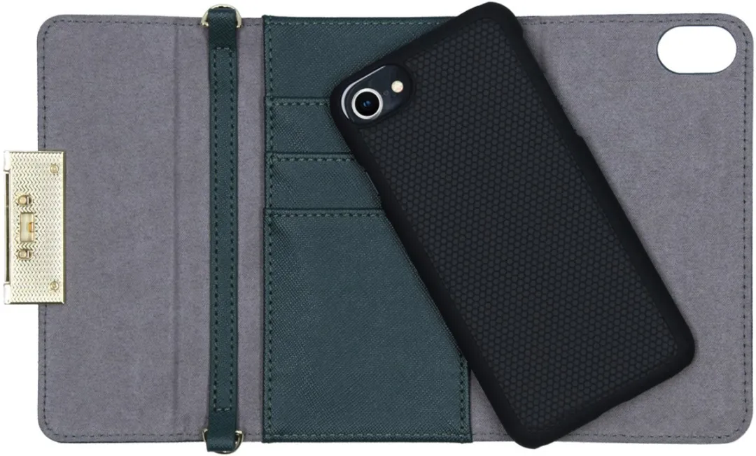 iDeal of Sweden Kensington Clutch iPhone Hoesje - Groen - 3 Pasjes - afbeelding 6 van 6