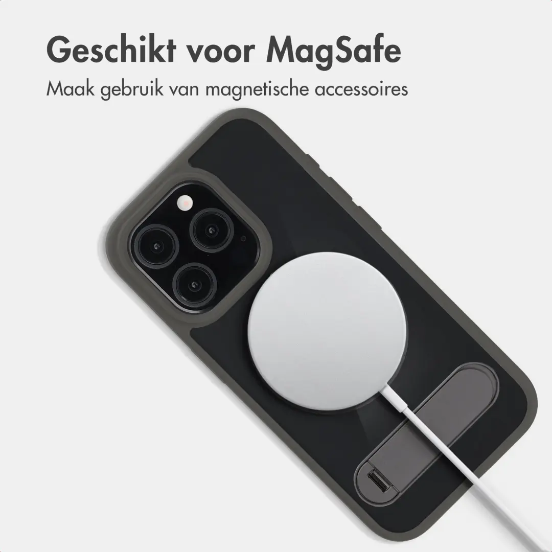 Accezz Hold Backcover Hoesje iPhone 15 Pro - MagSafe - Grijs - afbeelding 3 van 6