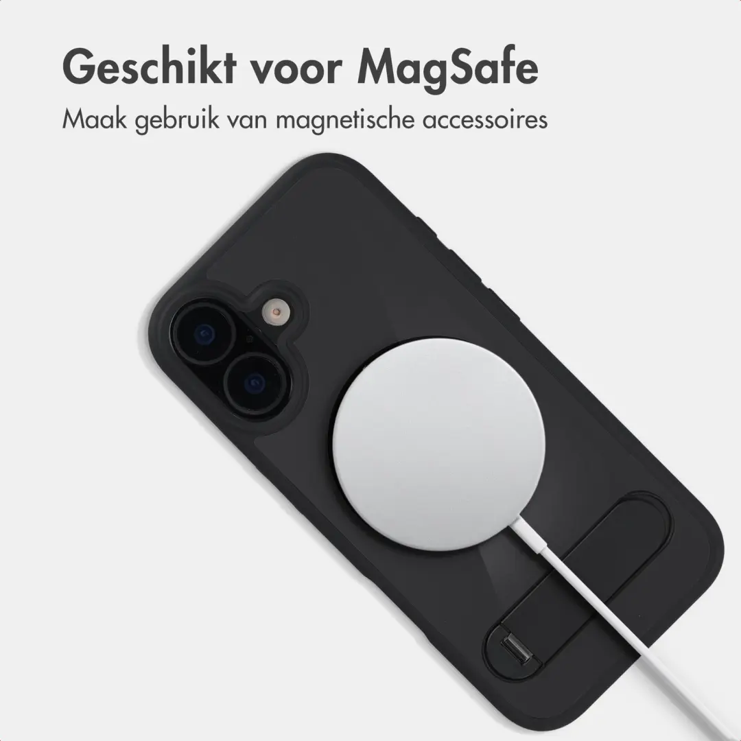 Accezz Hold Backcover iPhone 16 hoesje met MagSafe - Zwart - afbeelding 3 van 6