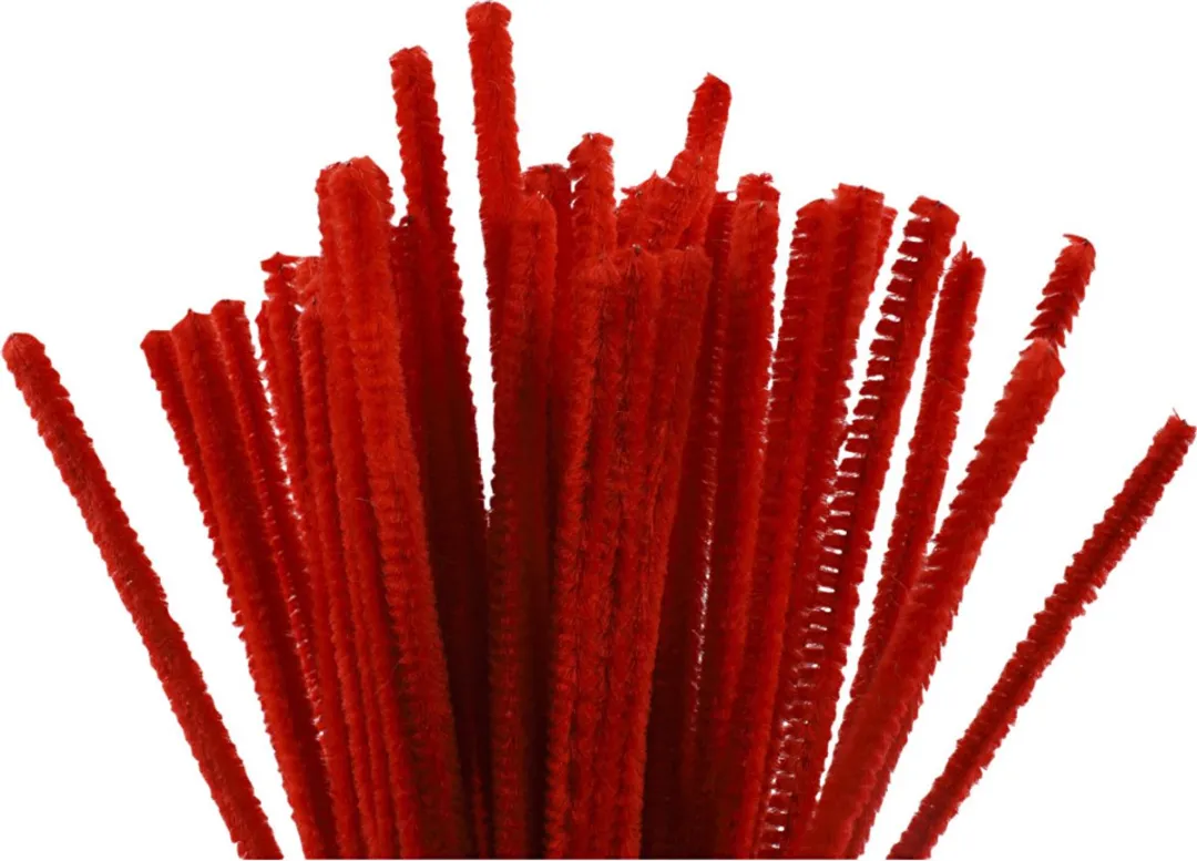 Creativ Company Chenilledraad 6mm - Rood - 50 Stuks