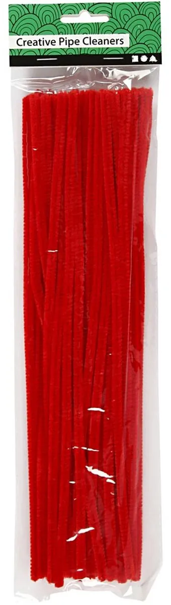 Creativ Company Chenilledraad 6mm - Rood - 50 Stuks