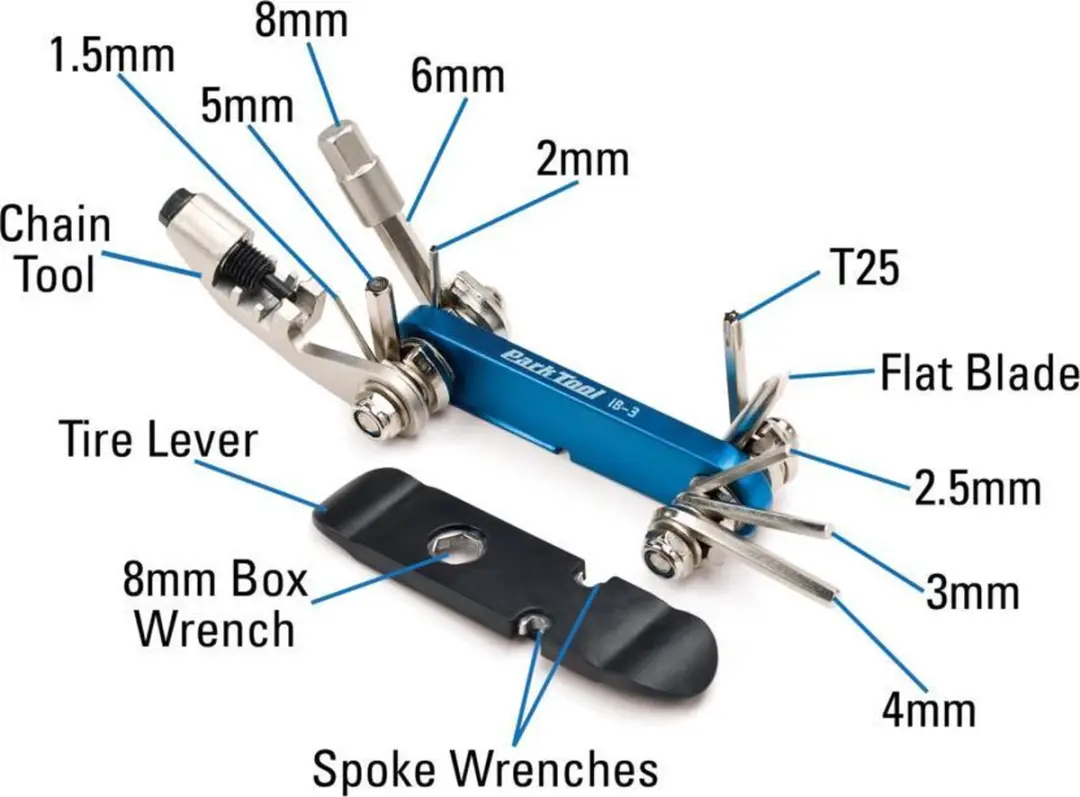 Park Tool IB-3 Inbus Multitool - 13 Functies - Zilver/Blauw - afbeelding 3 van 5