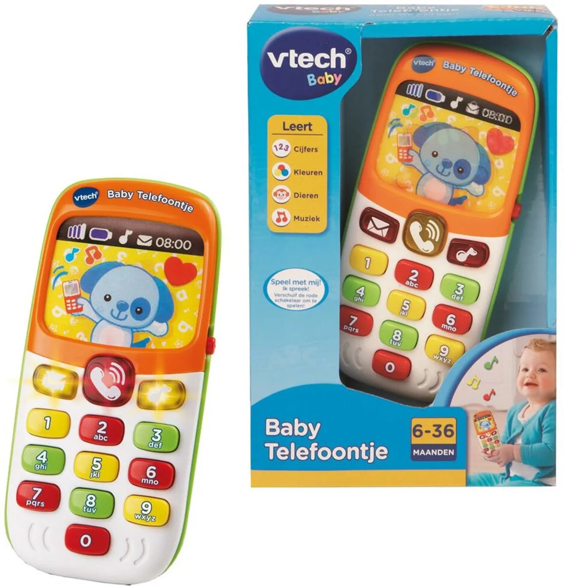 VTech Baby Telefoon Interactief Speelgoed - Educatief Speelgoedtelefoon - Cadeau - Oranje