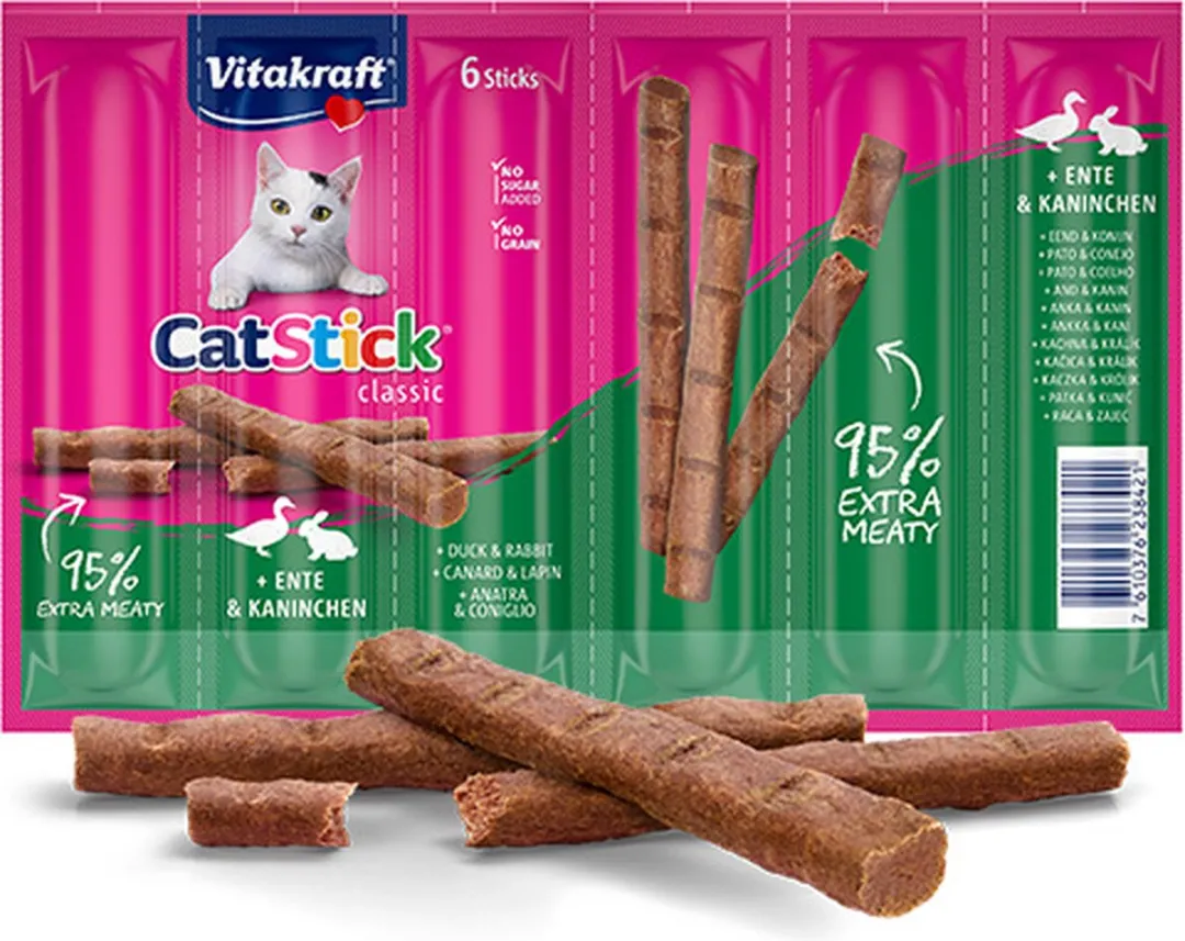Vitakraft Cat Stick Eend & Konijn - 60 Stuks