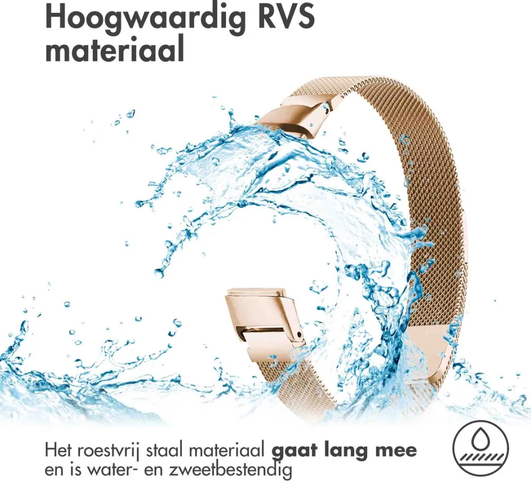 Imoshion Milanees Magnetisch Bandje Fitbit Luxe M - Roségoud