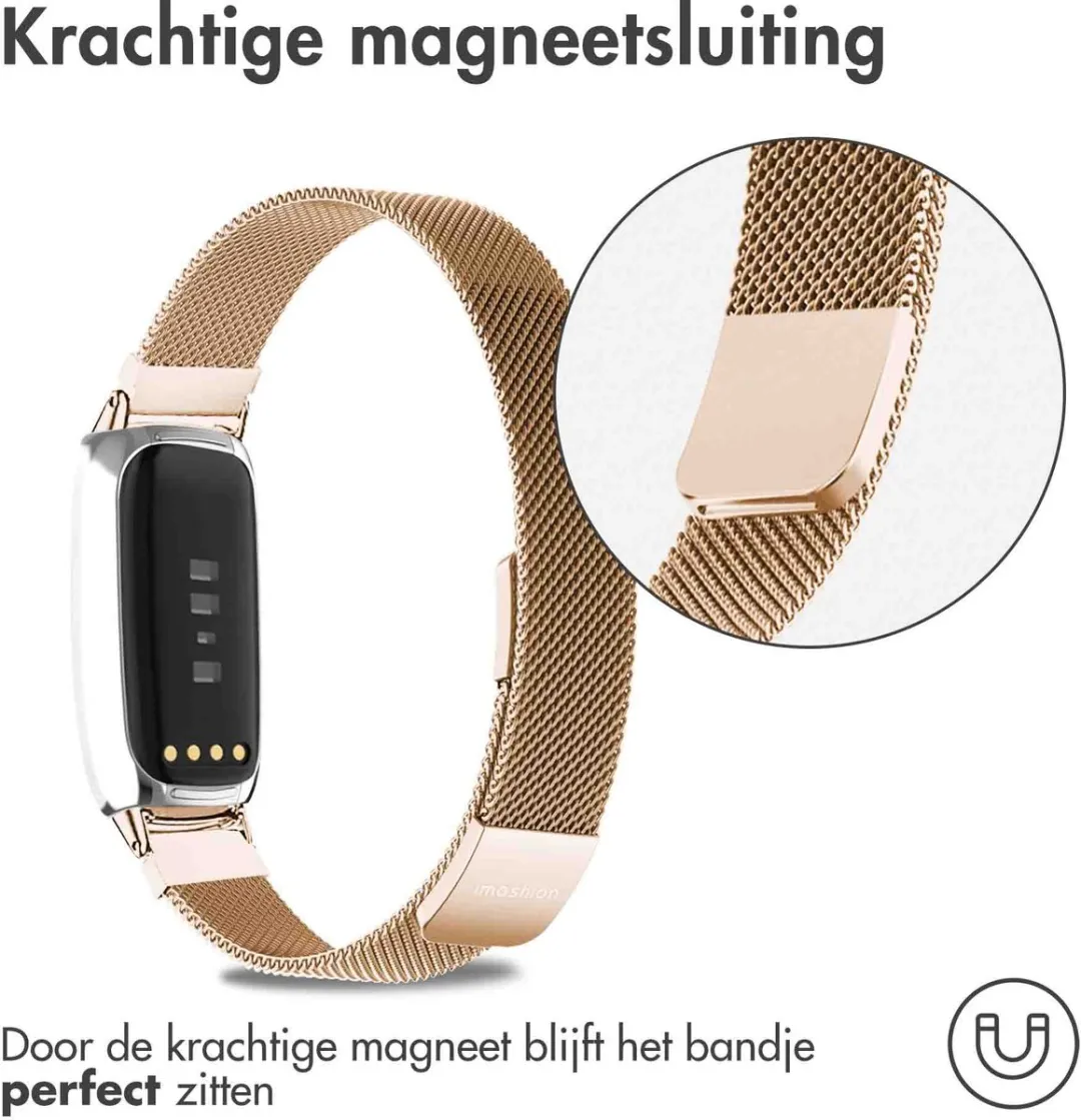 Imoshion Milanees Magnetisch Bandje Fitbit Luxe M - Roségoud