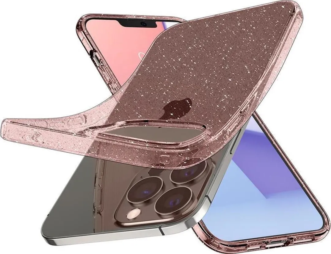 Spigen Liquid Crystal Hoesje iPhone 13 Pro - Roze Glitter