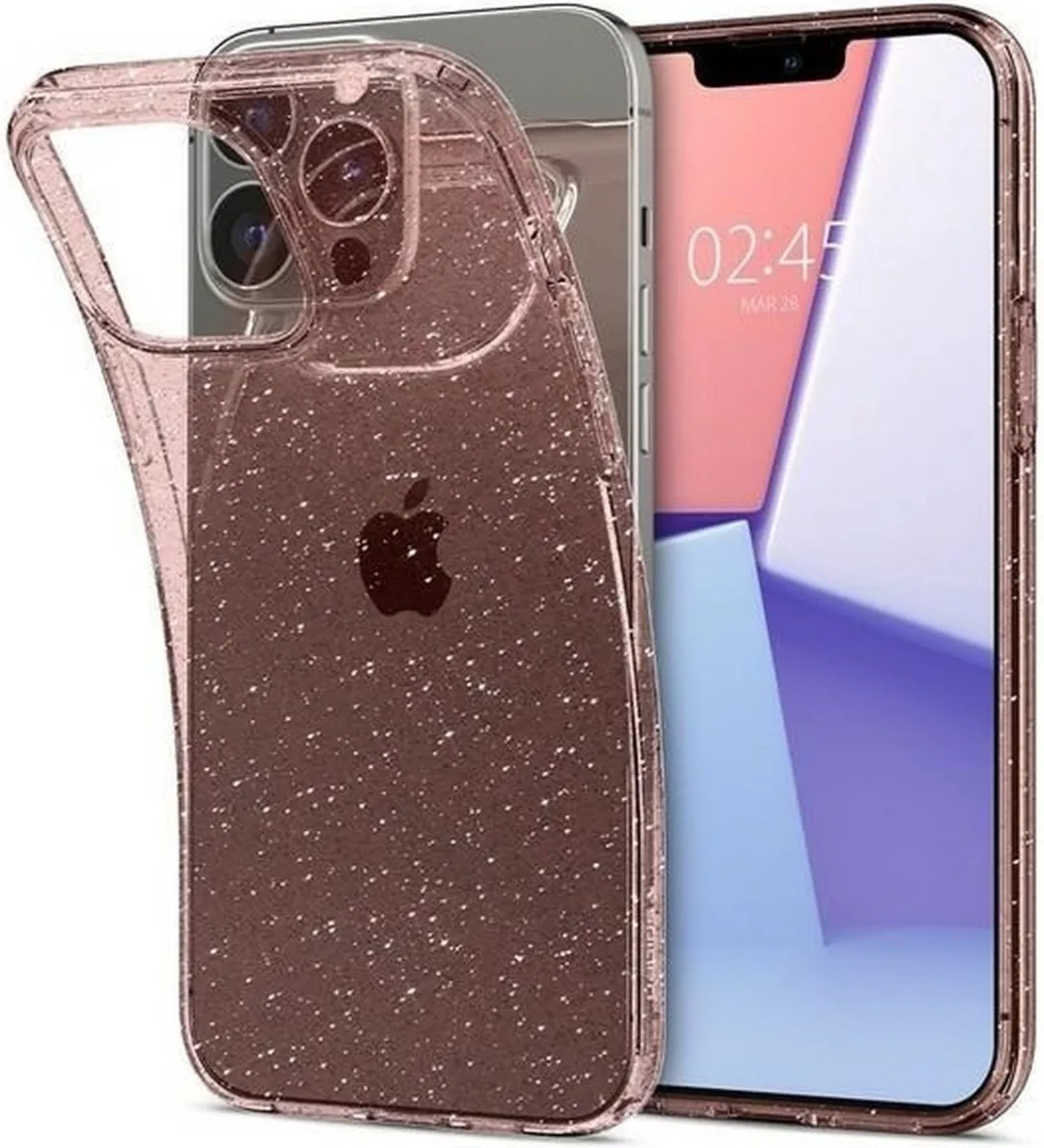Spigen Liquid Crystal Hoesje iPhone 13 Pro - Roze Glitter