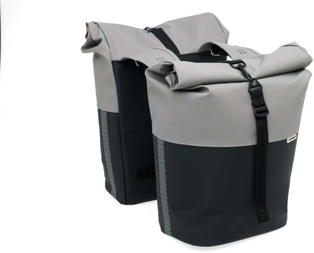 New Looxs fietstas dubbel Nyborg grey/black 34L