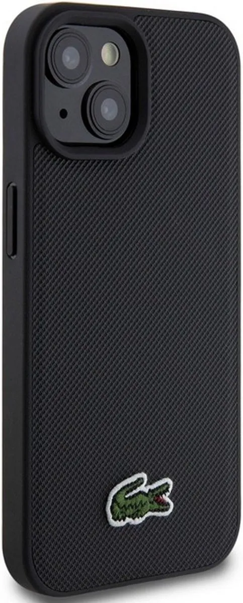 Lacoste Iconic Petit Pique Back Case (geschikt voor Magsafe) - Apple iPhone 15 (6.1") - Zwart