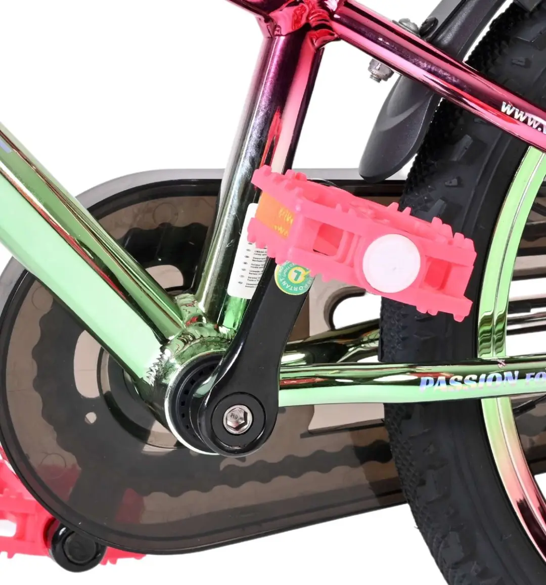 Volare Chrome Kinderfiets 16 inch - Roze/Groen - afbeelding 5 van 6