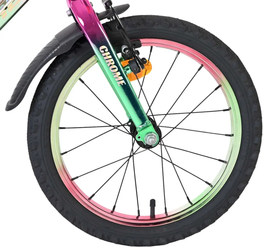 Volare Chrome Kinderfiets 16 inch - Roze/Groen - afbeelding 6 van 6