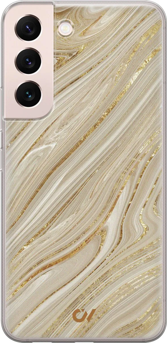 Casevibes Samsung Galaxy S22 Hoesje Golden Marble