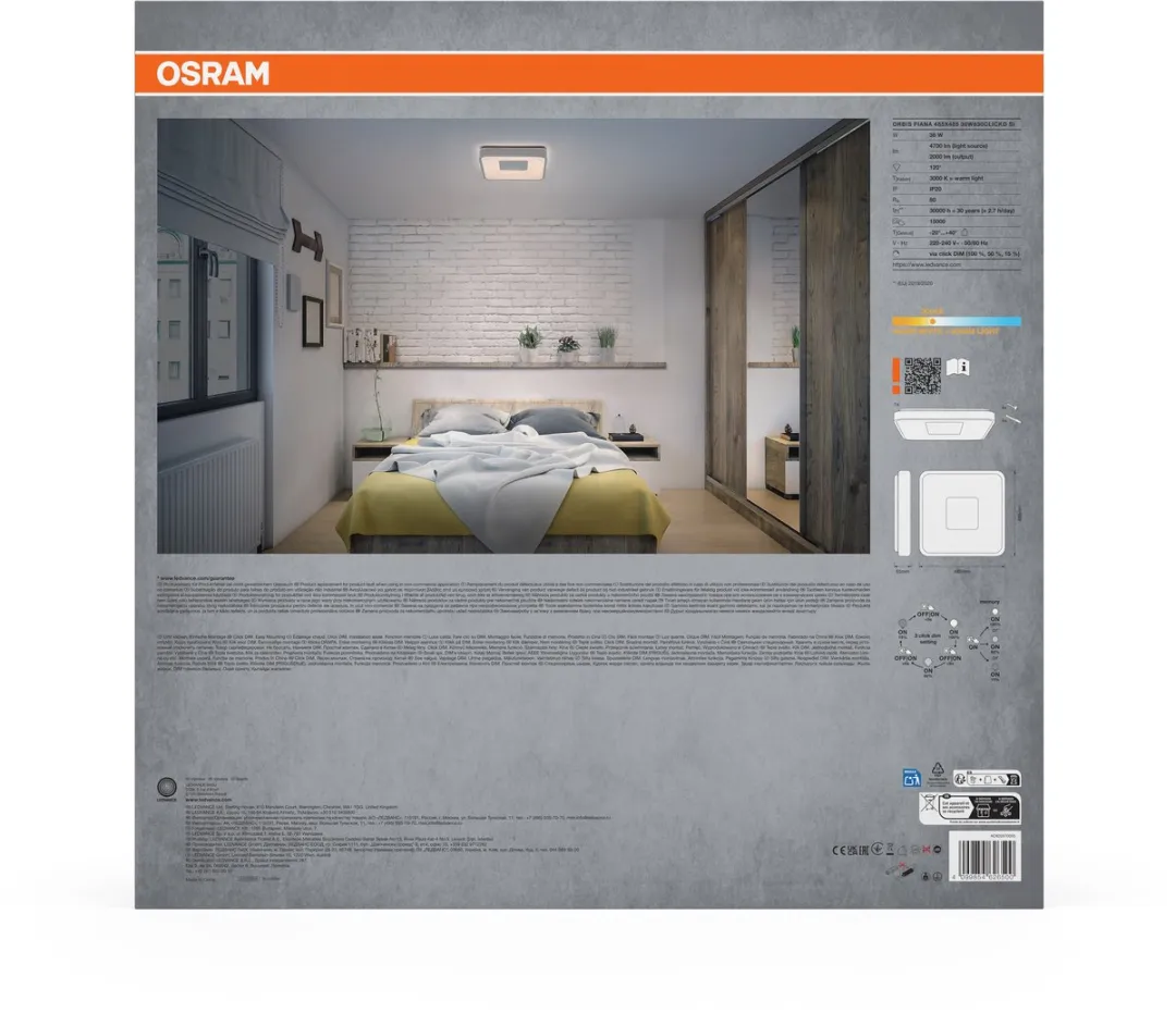Osram Orbis Piana LED Plafondlamp 485mm 36W - 3000K Warm Wit - Zilver