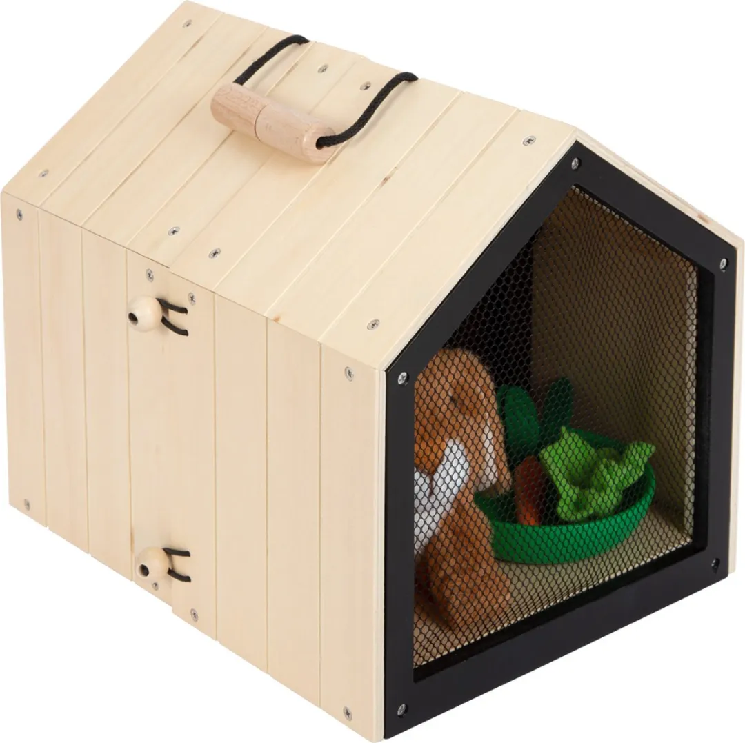 Small Foot Houten Konijnenhok met Pluche Konijn - Multicolor