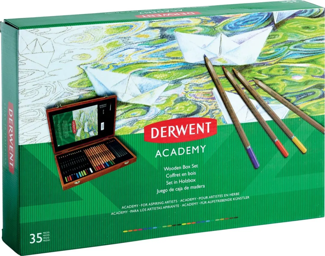 Derwent Academy Houten Set - 30 Potloden + 5 Accessoires