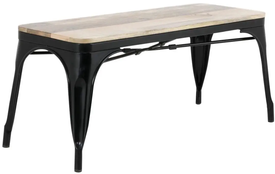 Bolero Bistro Bank Van Mangohout En Zwarte Poten 1000mm (2 stuks)