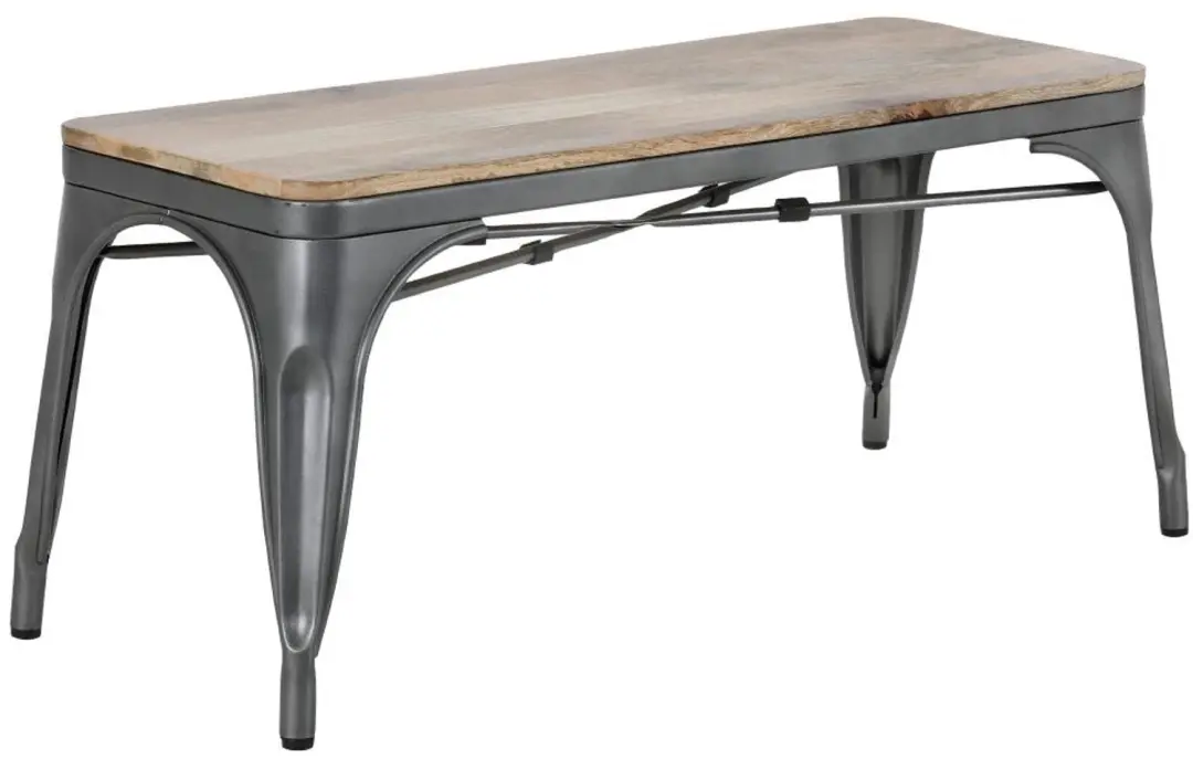Bolero Bistro Bank Met Mangohout En Donkergrijze Poten 1000mm (2 stuks)