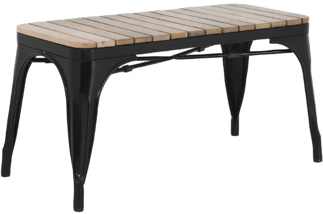 Bolero Bistro Bank Met Latten Van Mangohout Zwart 850 mm (2 stuks)