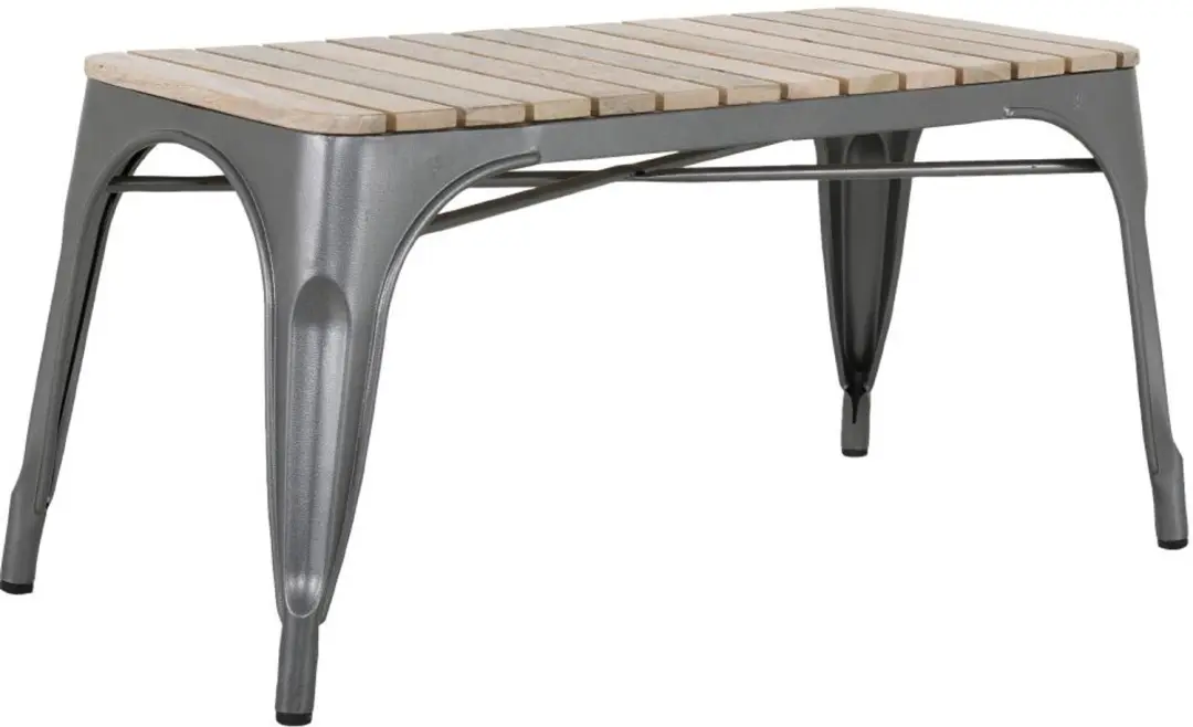 Bolero Bistro Bank Met Mangohouten Latten En Donkergrijze Poten 850mm (2 stuks)