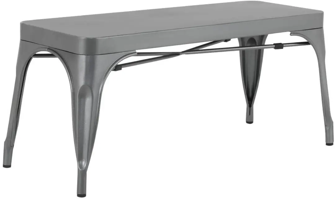 Bolero Bistro Metalen Bank Donkergrijs 1000mm (2 stuks)