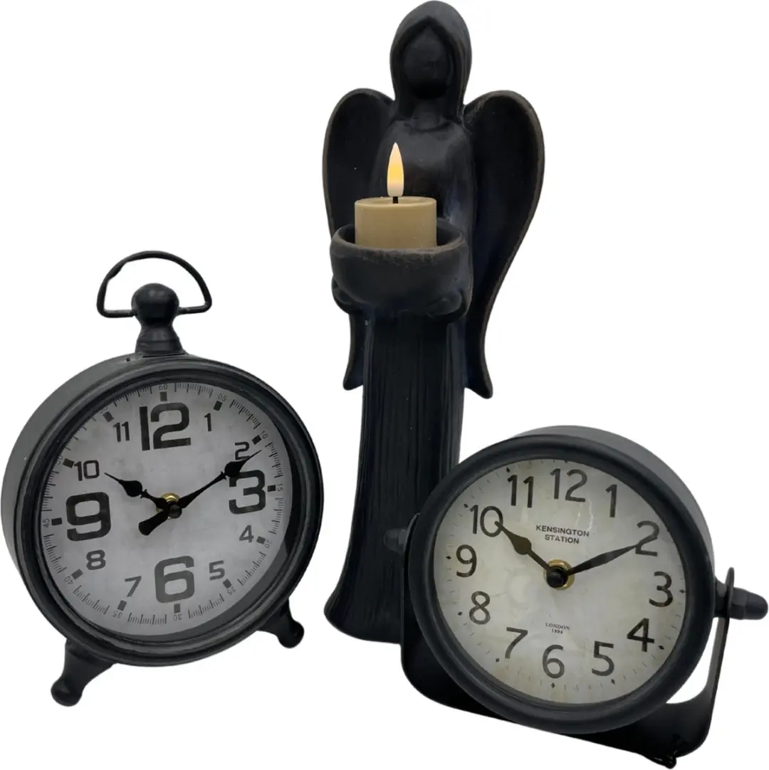 Countryfield Tailor Tafelklok - Metaal - 22cm - Wit/Zwart - afbeelding 3 van 4