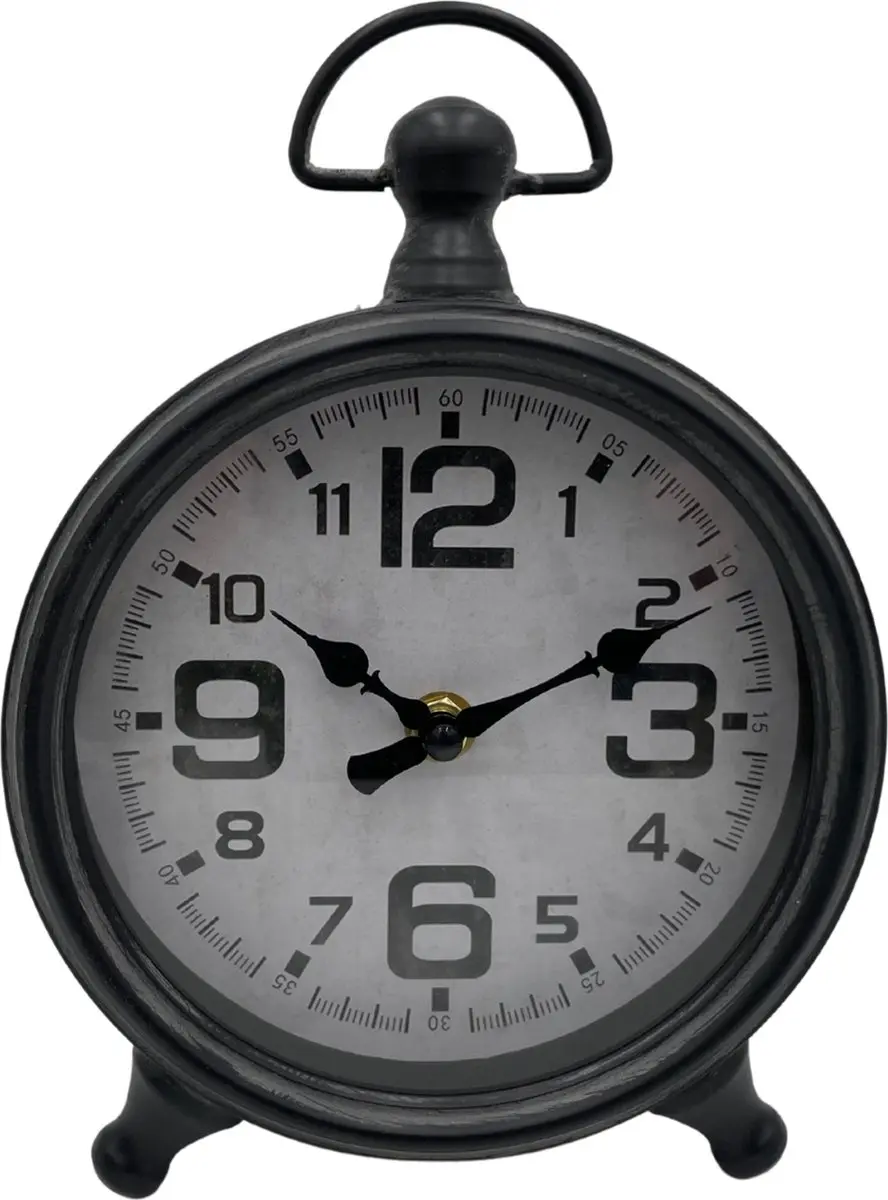 Countryfield Tailor Tafelklok - Metaal - 22cm - Wit/Zwart - afbeelding 4 van 4