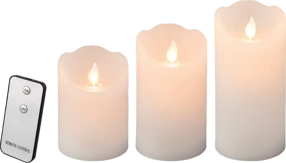 Lumineo LED Stompkaarsen Set/3 Afstandsbediening - Warm Wit - afbeelding 3 van 3